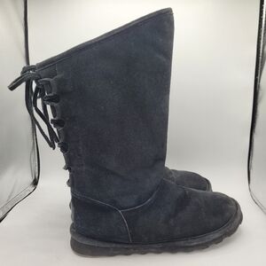 BearPaw Phylly Black Suede Lined Boots Size 9